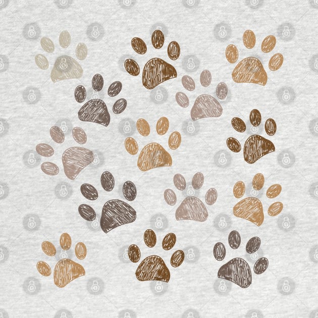 Brown colored paw print background by GULSENGUNEL